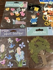 Vintage Jolee’s Botique Dimensional Flowers Tree Stars Stickers, Lot Of 10