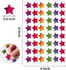Star Stickers, Holographic Rainbow Small Star Stickers for Kids Reward, Behavior