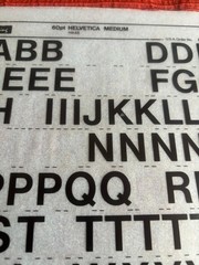 FIVE Letraset INSTANT LETTERING Transfer 60pt Helvetica Medium NICE 5
