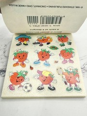 Vintage 1996 Standard Publishing stick-n-sniff stickers Happy Strawberries