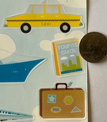 TRAVEL TIME Stickers(17pc) Airplane•Cruise•Taxi•Train•Vacation•Tickets•Vacation•