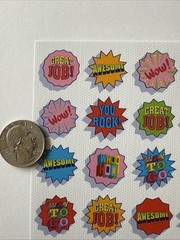 TEACHER REWARD Stickers (24pc)AGC•Saying•Great Job•School•You Rock•Card Making•