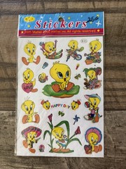 Vintage Tweety Bird Glitter Stickers Lot Of Three