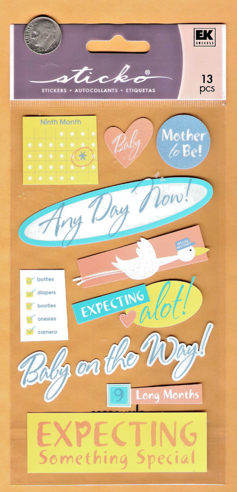 Sticko Baby Shower – Mother to Be, 9 Long Months, Any Day Now!, Baby on the Way