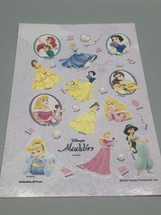Disney Princess Sticker Sheet ~ Ariel Aurora Belle Jasmine Snow White Cinderella