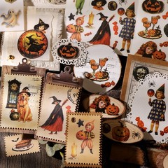 Halloween 2 Small Rub On Transfers Stickers Witch Crafts for Paper Wood Fabric