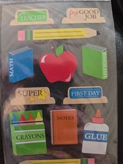 Vintage School Bus 3D Sticker Scrapbook Lot 6pc Freds MAMBI Paper House Kit
