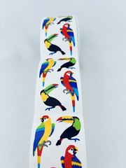 Vintage 1992 Parrots Mrs. Grossman’s Stickers Roll Scrapbooking Birds Animals