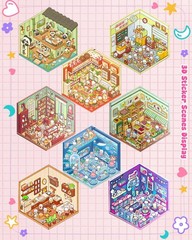 20 DIY 3D Sticker Scene Book for Adults & Kids, Craft Therapy Art Gift