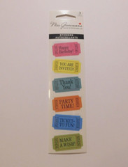 Mrs. Grossman’s Lot of 3 Strips Brand New Package ~Party Tickets~ Stickers