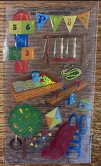 Sticko Play Ground Slide Sandbox Tire Swing Kite Hop Scotch School Recess Park