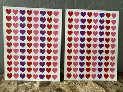 Valentines Day Stickers Hearts 2 Sticker Sheets Red Pink & Purple