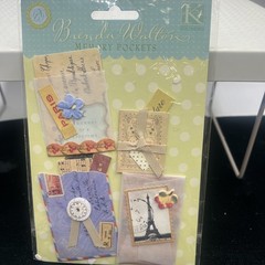 K&Company Brenda Walton Memory Pockets~Dimensional Sticker Lot Scrapbook Tags