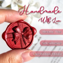 30pcs Wax Seal Stickers – Handmade 3D Lace Ribbon Bow Design, Self-Adhesive E…