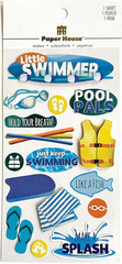 Die-Cut Dimensional & Glitter Accent Scrapbook Sticker Sheet – Little Swimmer