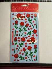 Vintage Stickopotamus Red Roses, Flower Stickers, Floral, Botanical, Scrapbook
