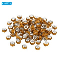 5mm Clay Spacer Beads, 100 Pcs Rhinestone European Polymer Bead, Gold