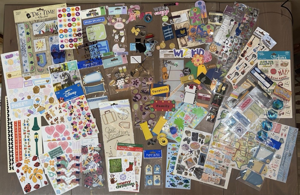 Huge Lot of Scrapbooking Stickers Alphabet Poolside Summer Fun School & More