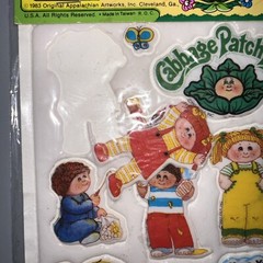Vintage 1980s CABBAGE PATCH KID Puffy Sticker Sheet SEE Pics #5 Slumber Party