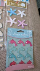 Beach Lot Shore Fish Sea Creatures Dolphin Starfish Jolees Sticko Scrapbook Lot