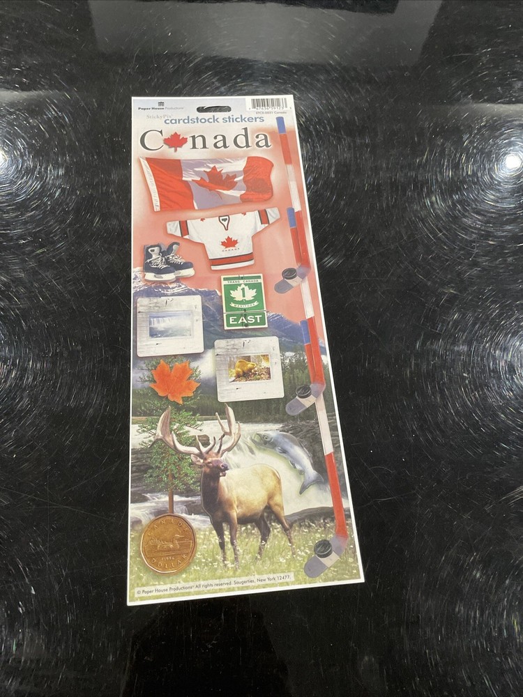 Paper House Cardstock Sticker Sheet ~ Travel… Canada Hockey Stick Border
