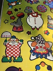 Vintage Mark 1 Large Mylar Chrome Sticker Sheet CLOWNS – Morgan 1983 – Rare!