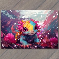 STICKER Axolotl Smile Happy Retro Pop Art Splash Colors Cute Fun Vibrant
