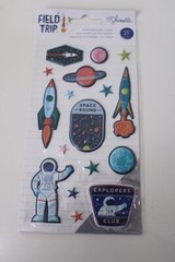 American Craft Shimelle Field Trip Embossed Puffy Stickers 17PK Scrapbooking Art
