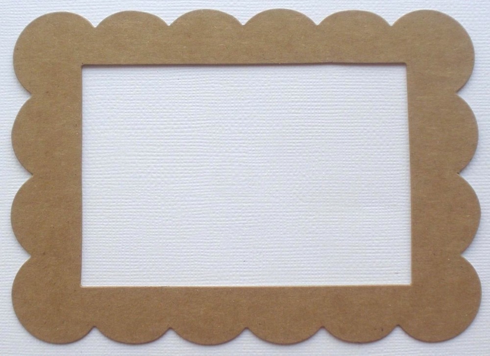 {3} LARGE SCALLOP PICTURE FRAMES – Unfinished Bare Chipboard Die Cuts