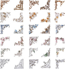 120 Scrapbook Embellishments Corner Frame for Scrapbooking Supplies，Flower Windo