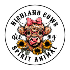 HIGHLAND COWS ARE MY SPIRIT ANIMAL ENVELOPE STICKERS LABELS 1.5″ ROUND (30)