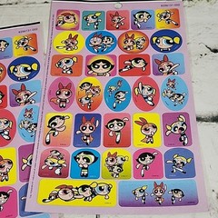 Vintage Y2K Power Puff Girls Stickers Lot 2 Sheets Cartoon Network 2000
