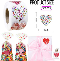 500Pcs Heart Stickers 1In Valentines Day Love Stickers Heart Shaped Sticker for