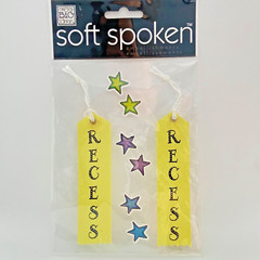 ~NEW~2 «RECESS» Yellow Ribbons 2Green+2Purple+2Blue Stars Scrapbook 3-D Stickers