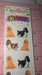 Vintage Sandylion stickers Fuzzy Dogs Cocker Spaniels New In Pack