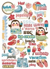 Imaginisce A Shore Thing Rub-Ons 5 Inch by 7 Inch Sheet, Icons and Words