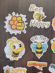 STICKERS x 10 Honey Bee Positive Apiculture Beehive Cartoon Sticker BEH4