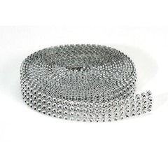Darice Bling On A Roll SILVER 4 Rows 0.62 x 3 yrd Party Wedding Christmas RH1009