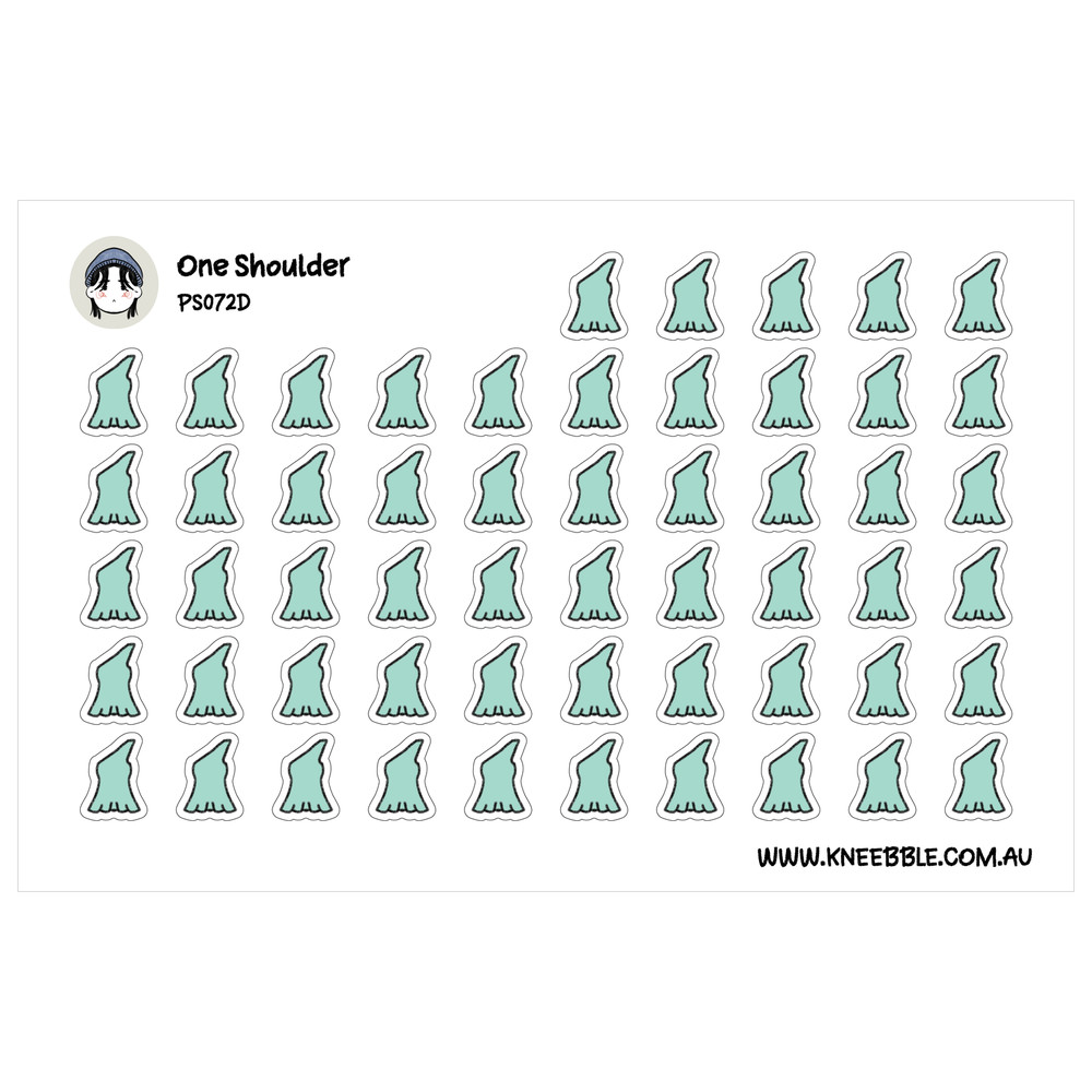One Shoulder Dress Stickers – Stylish Fashion Planner Decoration Decals