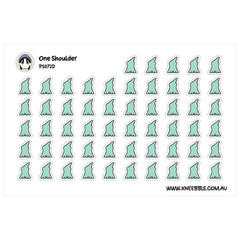 One Shoulder Dress Stickers – Stylish Fashion Planner Decoration Decals