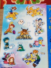 Vintage 1999 Lot Sandylion Stickers Digimon Digital Monsters 2 sheets 4 strips