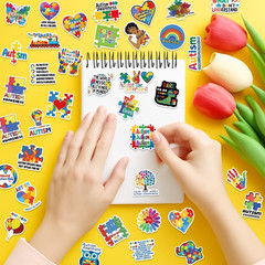 Autism Awareness Stickers, 100 PCS Puzzle Pieces Autism Stickers for Teen Adult