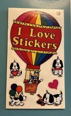 Vintage 80s Sticker BJ Large I Love Stickers Hot Air Balloon 6.5 X 3.5 Rare