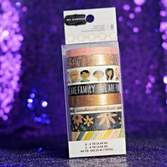 Jen Hadfield This Is Family Washi Tape Copper Foil accent 8pk Celebrates Family