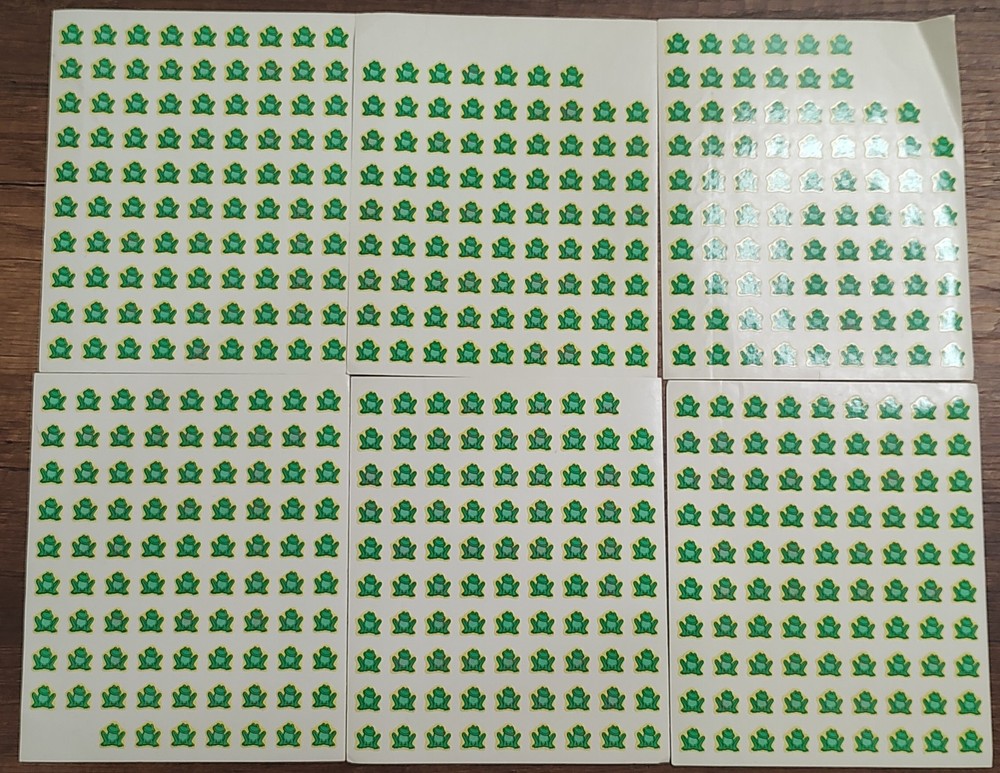 Vintage Sticker Lot Frogs Reward Stickers Full And Partial Sheets Lot Of 6 S89