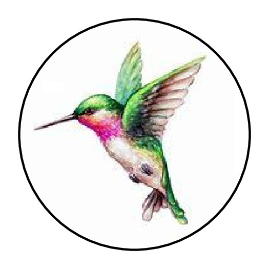 30 1.5″ HUMMINGBIRD FAVOR LABELS ROUND STICKERS ENVELOPE SEALS