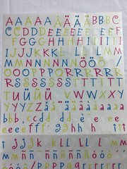 Creative Memories ABC 123 Sticker Neon Pink Green Blue Alphabet Funky Font