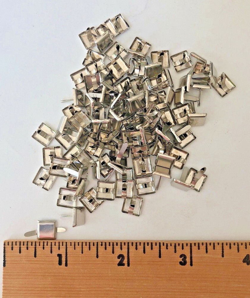 HyGlo Deco Fasteners – Brads – 1/4″ Silver Square – 100 – NEW