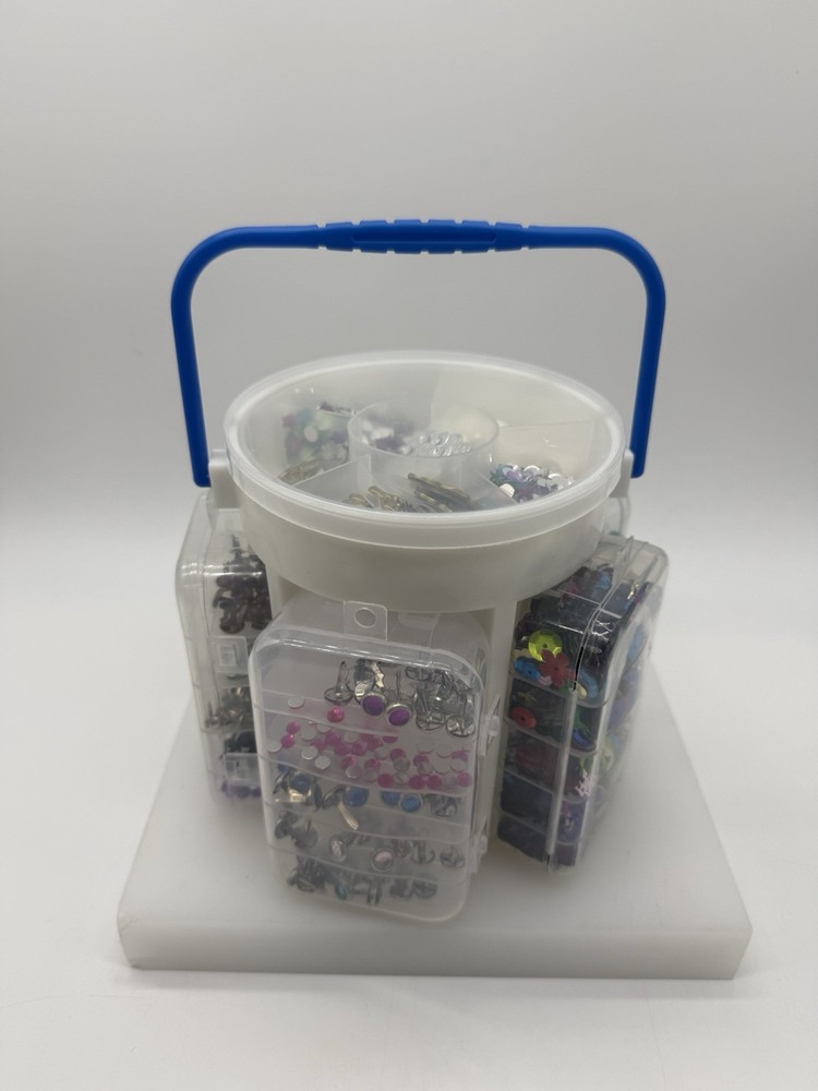 Craft Organizer Carry Case w/Sequins Pearls Rhinestones Brads Embellishments NEW