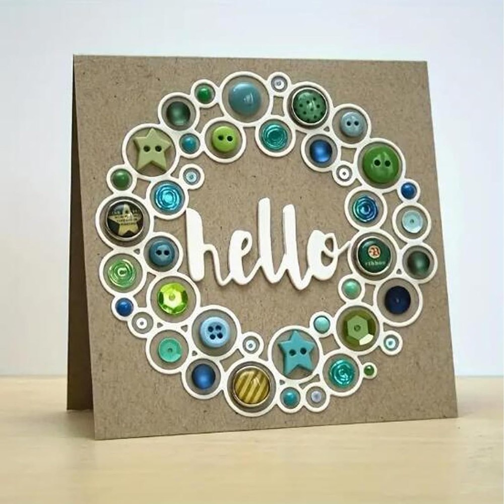 Circle Bubbles Wreath metal cutting die cut scrapbook 3.5″
